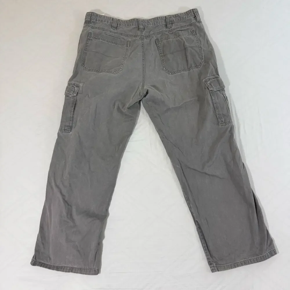 Wrangler Hero Cargo Pants Mens 40x30 Gray Cotton Utility Workwear Gorpcore